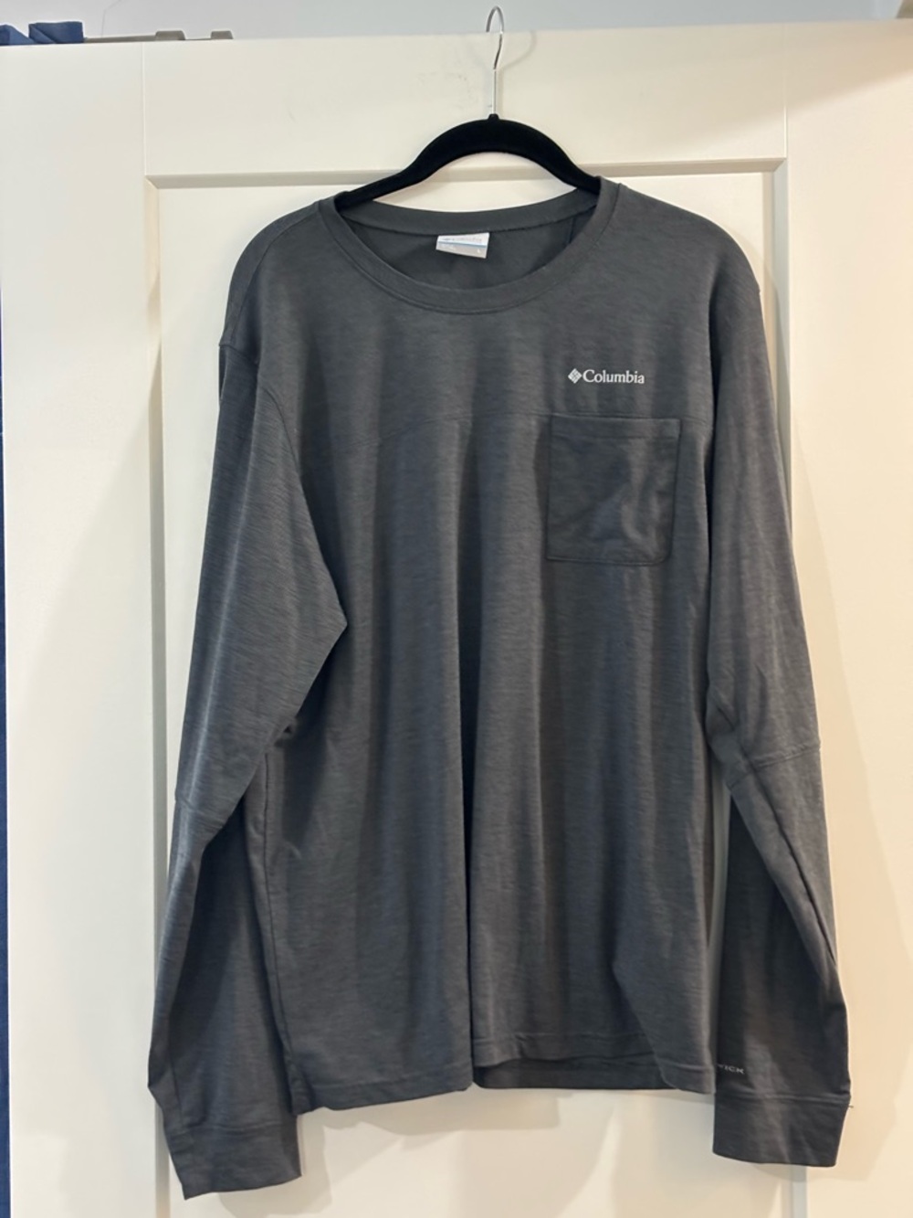 Columbia Heather Charcoal Crewneck Tee with White Logo